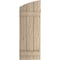Ekena Millwork Hand Hewn 3 Board Joined Board-n-Batten w/Elliptical Top Faux Wood Shutters, 16 1/2W x 76H, PR SHUBJL16X76HHPR - alternate 4